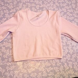 Cotton Candy White Ribbed Crop Top